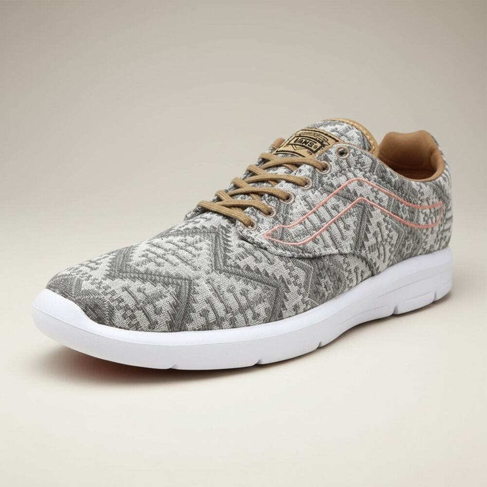 Vans Iso 1.5 Moroccan Geo Tan/White Women's Light Walking Shoes Size 5